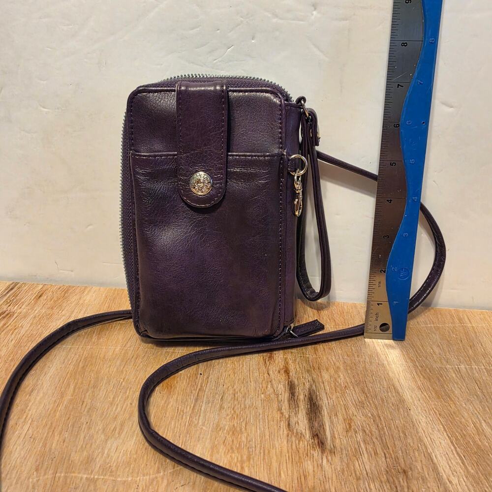 Mundi Vegan Leather Jacquil Cell Phone Wallet crossbody/wristlet RFID purple